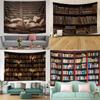 Books Vintage Bookshelf Tapestry Office Living Room Decoration Home Wall Tapestry