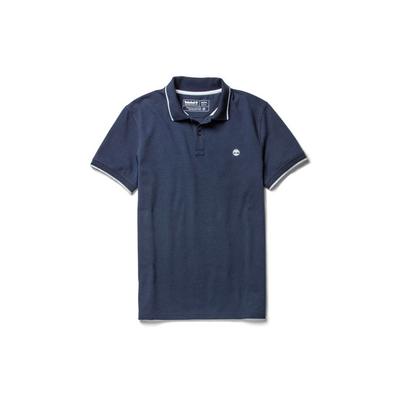 Рубашка поло Slim Fit с коротким рукавом, мужские топы, темно-сапфирово-синяя A1ZK3433