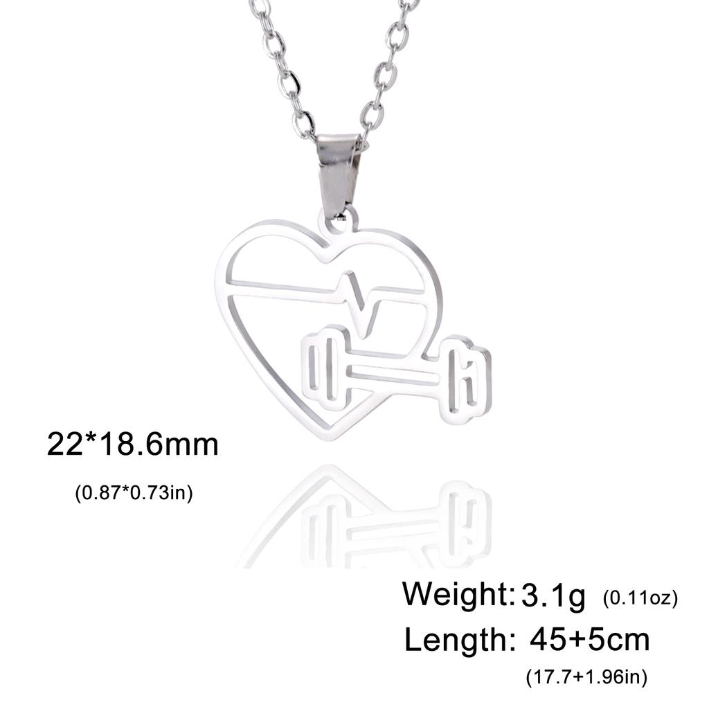 Ожерелья-подвески с гантелями Cazador HeartBeat для женщин, для тренировок, спорта, ювелирные изделия из нержавеющей стали, подарок на день рождения, оптовая продажа