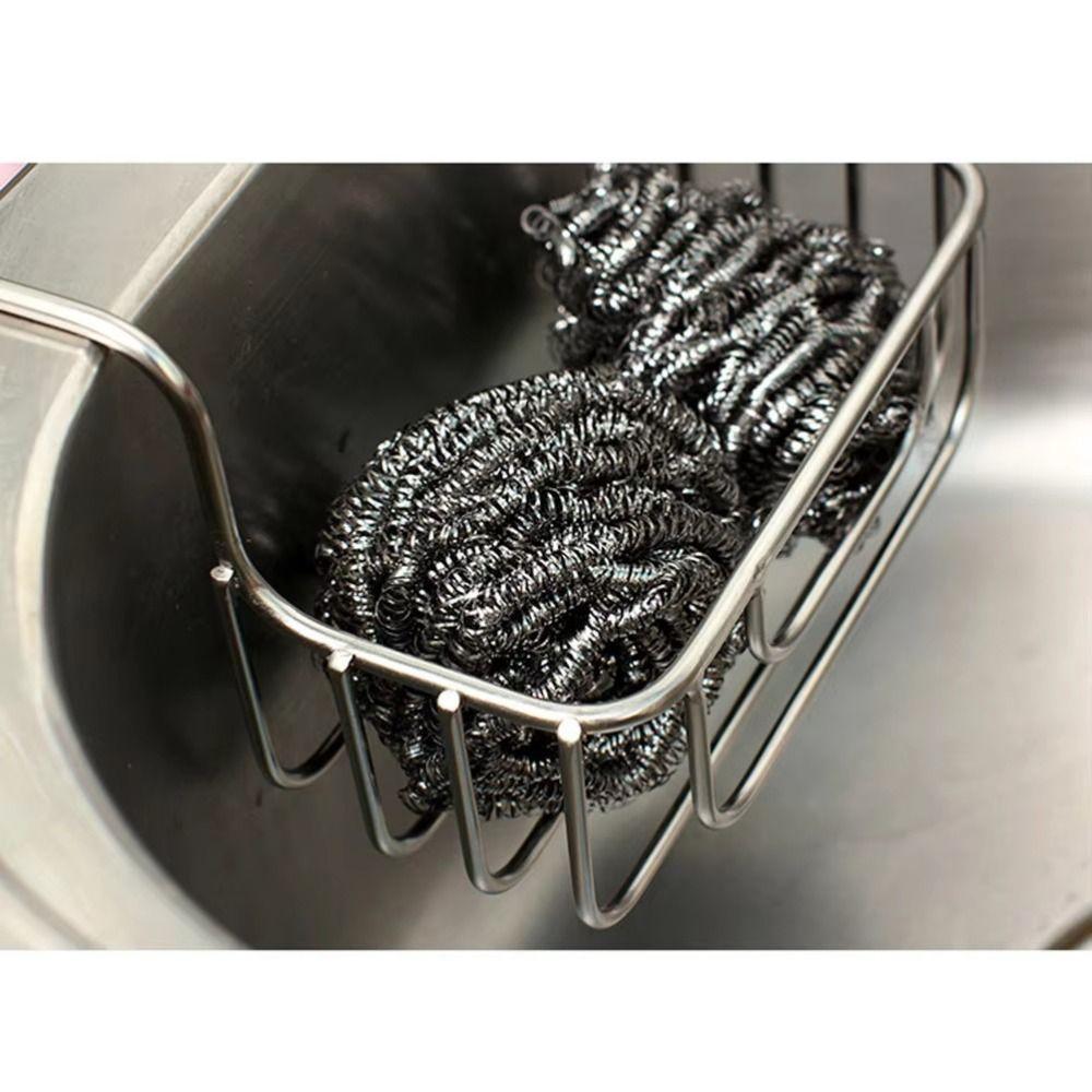 Double Side Sink Sponge Holder Heavy Duty Sink Saddle Drainer Rack Countertop Storage