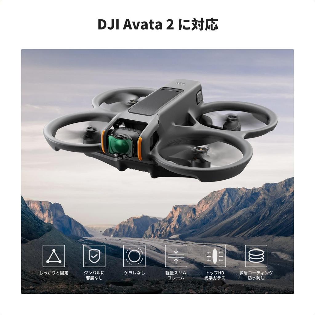 Концепция DJI Avata 2 Специальный набор фильтров Фильтр PL Фильтр ND Защитный фильтр Простота установки Регулировка ослабления света AGC Контрастность оптического стекла