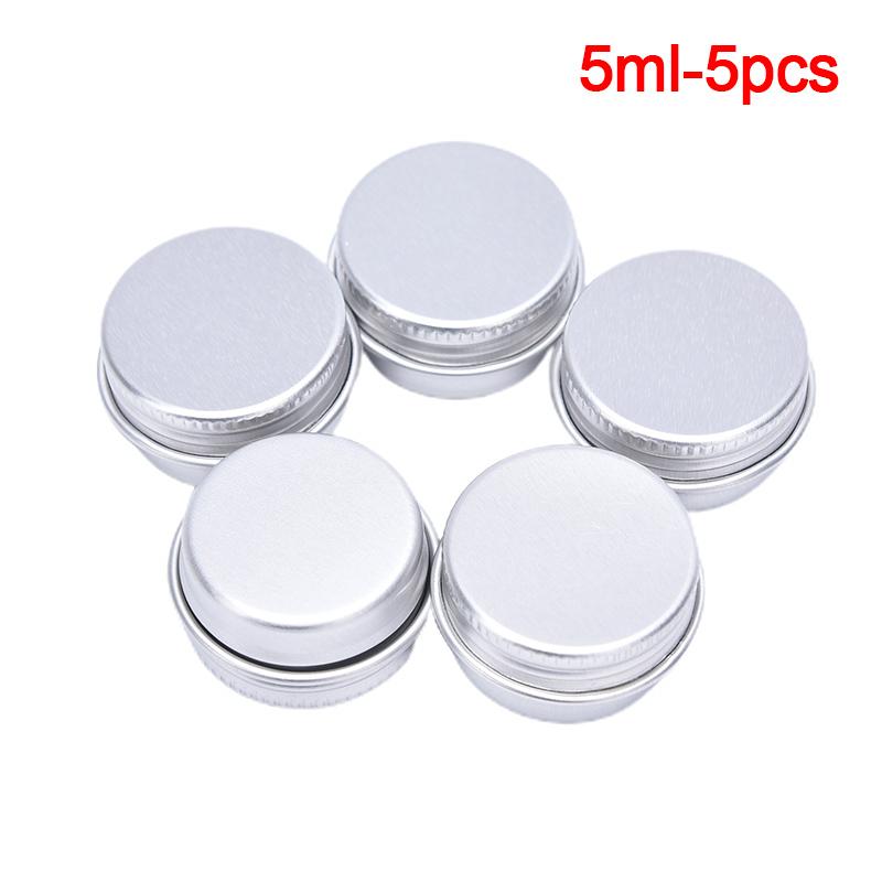 5Pcs Aluminum Mini Round Tin Metal Container Bottles Storage Jar Screw Lids Box