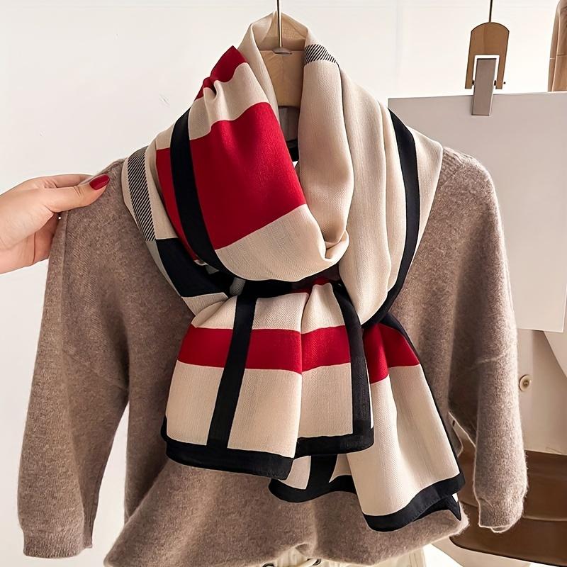 Stylish Multicolor Stripe Scarf - Soft Lightweight Warm Shawl for Cool Seasons - Ultimate Coldproof Cozy Fashion Accessory - Perfect for Autumn Winter