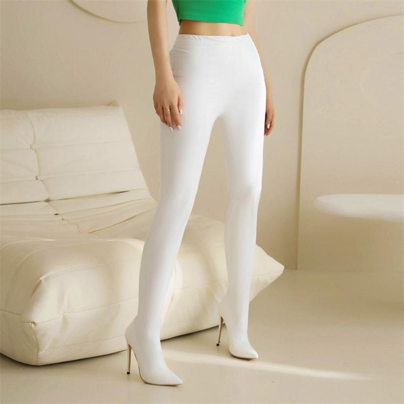 Модные эластичные высокие сапоги 2024 года, трендовые брюки, комбинезон из лакированной кожи, длинные сапоги на очень высоком каблуке, классная обувь для вечеринок и танцев в ночном клубе