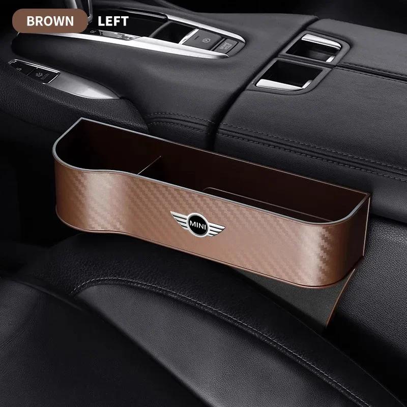 Car Seat Crevice Storage Box Seat Gap Slit Pocket Catcher Organizer For BMW Mini Cooper R50 R53 R60 F55 F56 R56 R55 R60 F55 gqtsu22