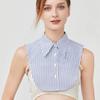 Blue Striped Shirt Fake Collar for Womens Fake Sleeved Cuff Half Shirt Detachable Collar Formal Suits Fake Cuff False Collar