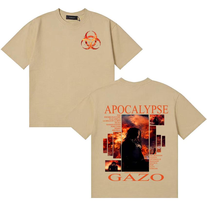 Rapper Gazo APOCALYPSE Album Merch Tshirt Unisex Women Fans Music Streetwear Women Casual Oversized Short Sleeve T Shirt Teenagers