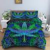 3D Digital Printing Bedding Colorful Leaf Quilt Cover Three-Piece Home Textile Model