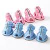 4pcs Summer Mesh Pet Sandals Shoes For Small Dogs Anti-skid Cow Tendon Sole Puppy Dog Sneakers Chihuahua Mascotas Accessories