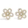 [L7024] - Gold Plated 'Flora' White Gold Earrings - 10 Mm