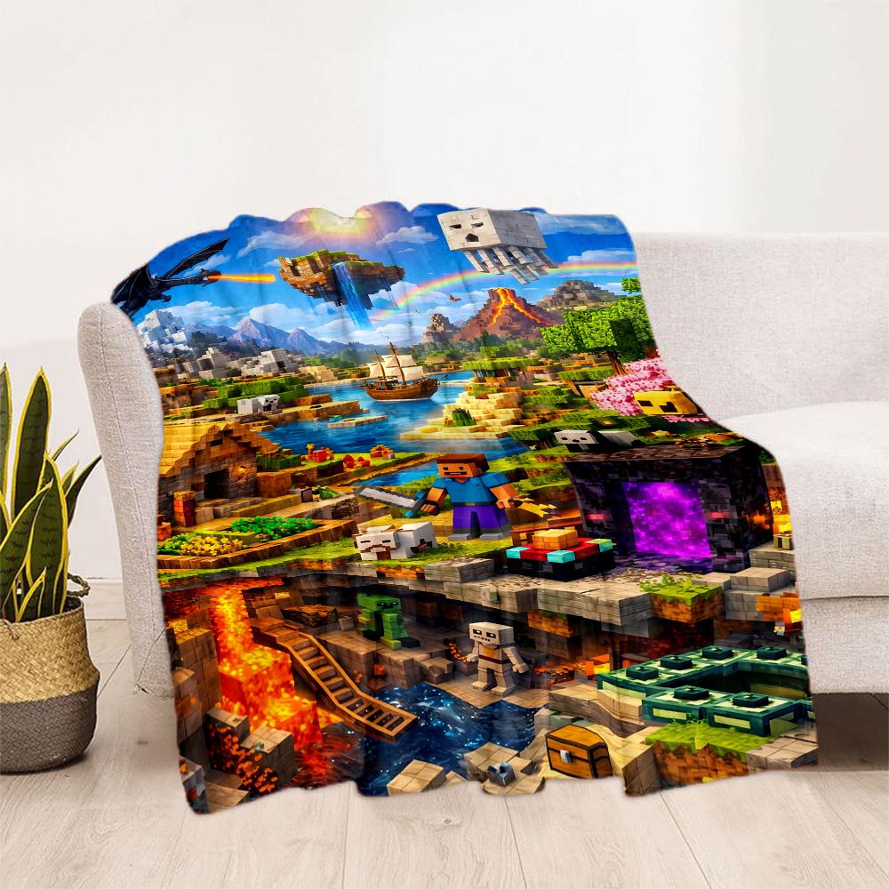 Minecraft 491 Blanket Soft Warm Cozy Perfect for Office Chair Couch Sofa All-Season Use Warmthful Decor Ideal Gift for Friends Family Couples Picnic