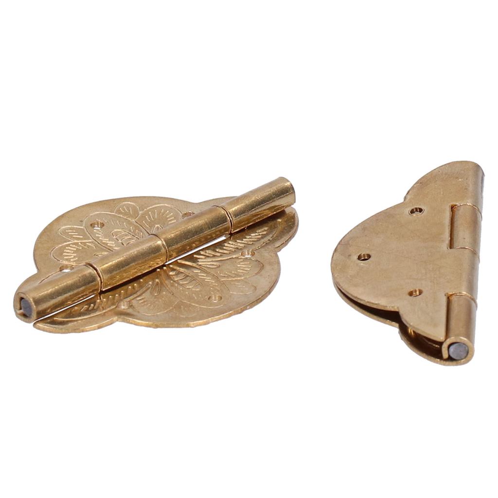 2Set Antique Hinge Small Brass Hinge for Drawer Door Cabinet Wardrobes Foldable Table Home