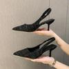 Inspired High Heel Sandals - Summer 2023 Pointed Toe Slip-On for Women