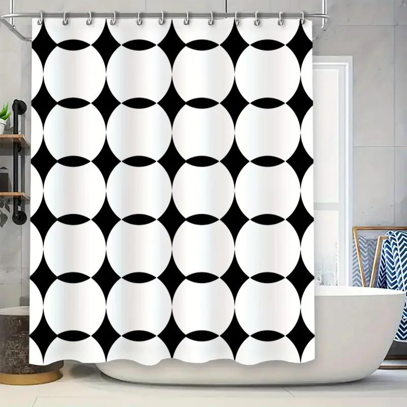 Современная стильная черно-белая шторка для душа в ванную комнату с геометрическим узором для домашнего декора