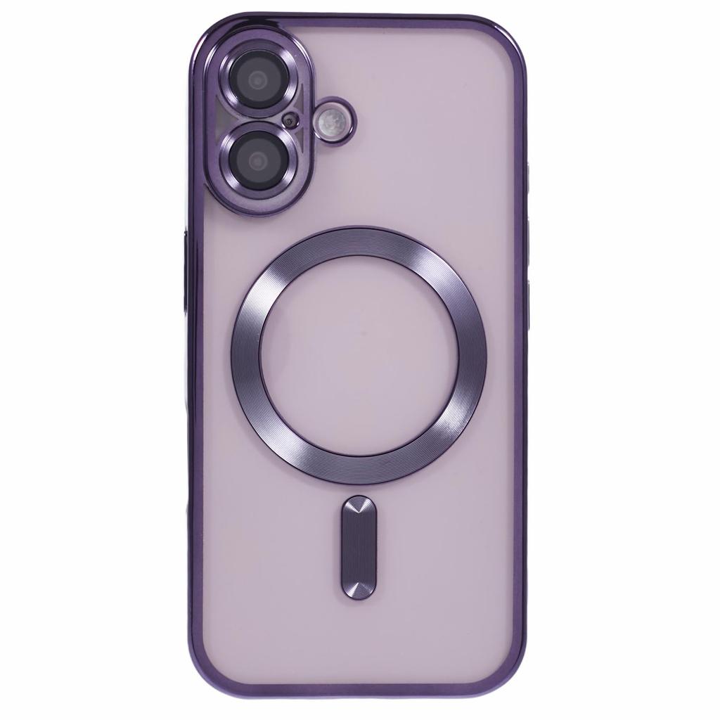 For iPhone 16 Case Compatible with Magsafe Clear TPU Phone Cover with Lens Film