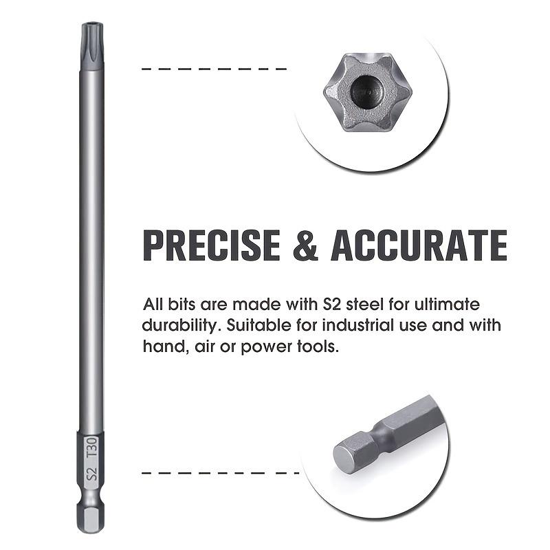 Набор магнитных отверток Torx 150 мм, сверхдлинные сверла Star с защитой от несанкционированного доступа, шестигранные наконечники для отверток 1/4 для вращающегося инструмента