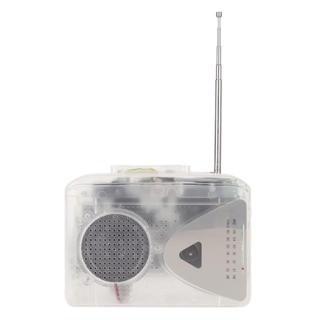 Portable Cassette Player with USB or USB Power Clear Ideal for Everyday Use 3.5mm Jack, Built-in Speaker, FM/AM Radio, Converter, Supply, Sound.