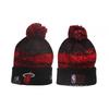Knitted Hockey Beanie Hat Men Women Winter Warm Adjustable Cap With Embroidered Letters