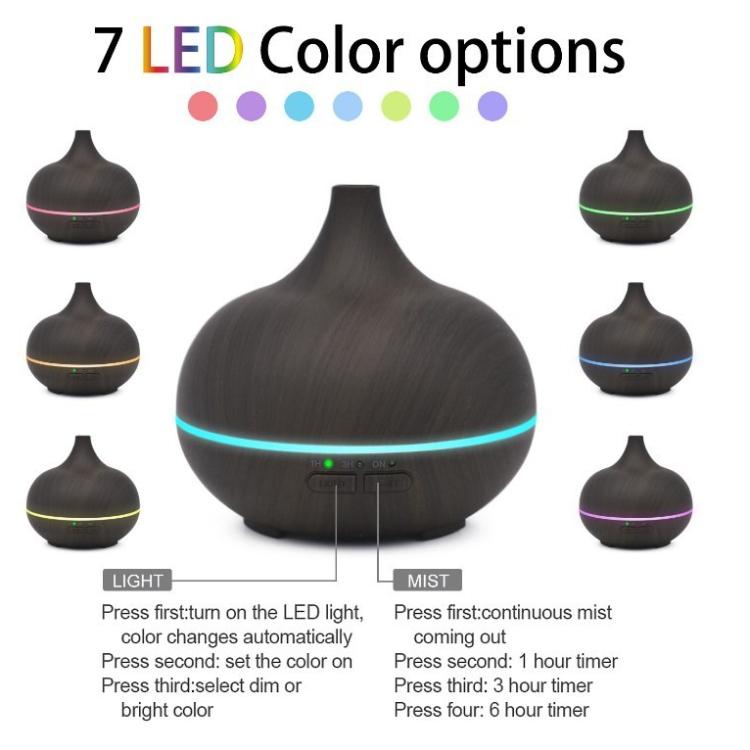 Household diffuser, large capacity, aromatherapy diffuser with remote control, suitable for hotels, spas, yoga rooms - humidifier with 7-color LED