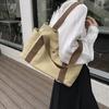 Yogodlns Minimalist Female Student Large Capacity Commuting Tote Bag Canvas Shoulder Bag For Women Portable Handbags