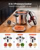 Pressure Cooker, 11.3L Pressure Cooker Stainless Steel, Pressures Canner with Steaming Rack, Tempered Glass Lid, Three Pressures Settings for Meat,