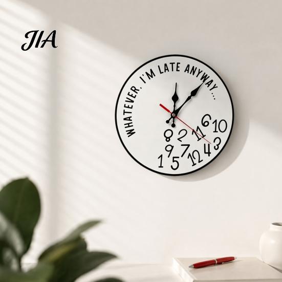 Non Ticking Clock Humorous Retirement Round Wall Clock, Who Gives A Shit I'm Retired, Lightweight Wooden Silent for Home Office Living Room