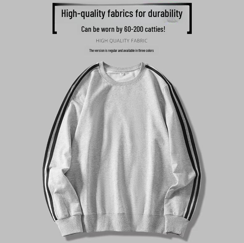 Men's Trendy Striped Pullover Sweater - Lightweight, Round Neck, Ideal for Spring/Fall, Casual and Sporty, Perfect for Students and Everyday Wear.