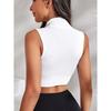 Женский спортивный бесшовный облегающий топ без рукавов с застежкой-молнией спереди, летний дышащий спортивный жилет для йоги