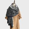 Korean Geometric Double-Sided Cashmere Scarf - Warm, Thick, and Stylish