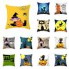 Halloween Decorative Cushion Funny Cat Pillow Sleeve Is Suitable for Home Living Room Sofa Waist Cushion Bedroom Decoration