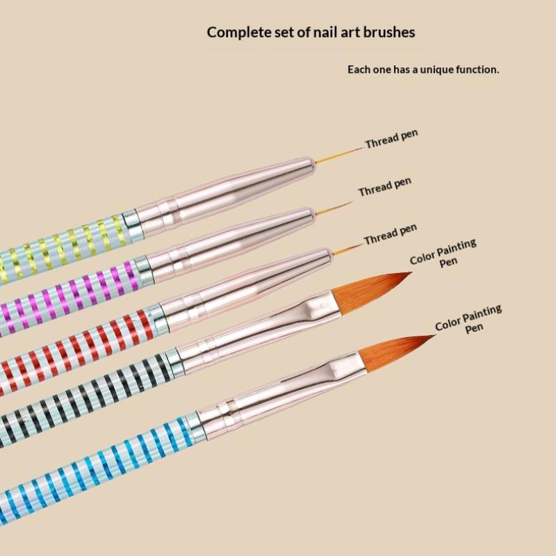 5 Pcs Nails Art Dotting Pen Nails Brushes For Nails Art Accessories Tools Kits Nail Supplies For Professionals Manicure Set