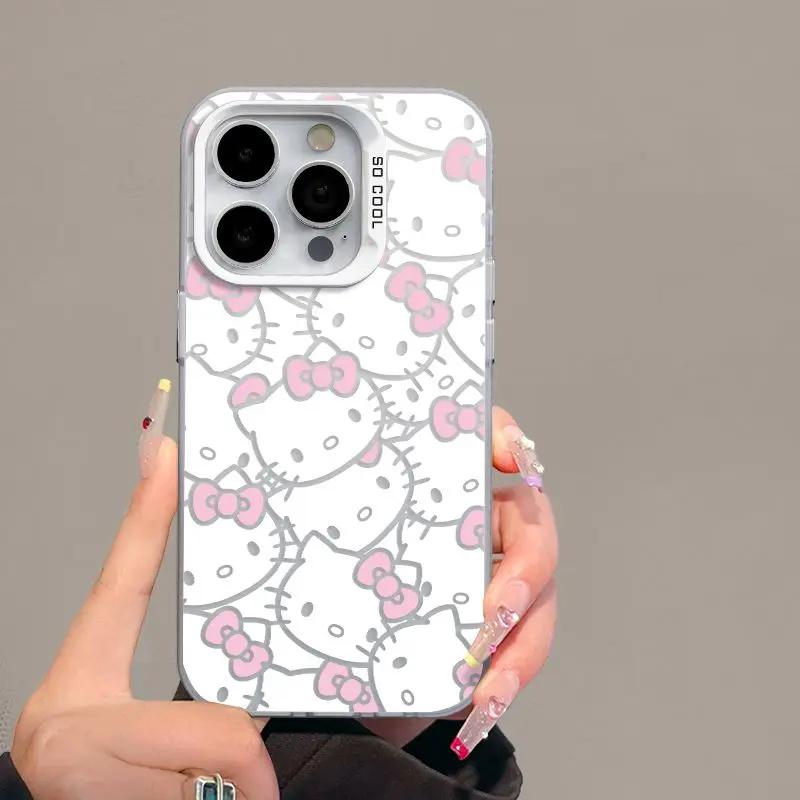 Pink Hello Kitty Pearl Chain Phone Case For Xiaomi Redmi Note 15 Pro 5G 15C 15 14C 13C 12C Note 14 13 12 Pro Plus 5G Hard Cover