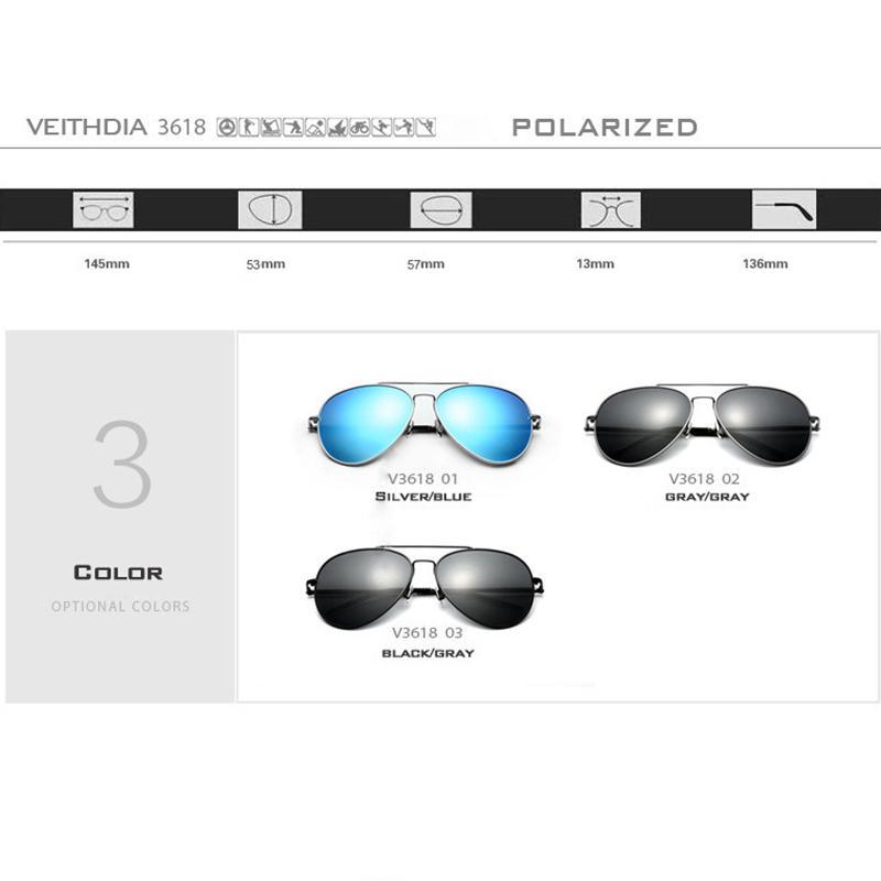 VEITHDIA алюминиево-магниевые солнцезащитные очки с поляризационными синими линзами, вращающиеся на 180 градусов, мужские/женские очки