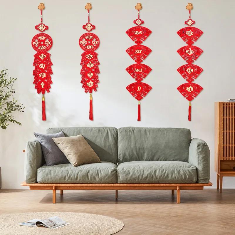 1Pc Spring Festival Tassel 2025 New Year Knot Hanging Ornament Home Decor Vietnamese Pendant Chinese Decoration Year of Snake