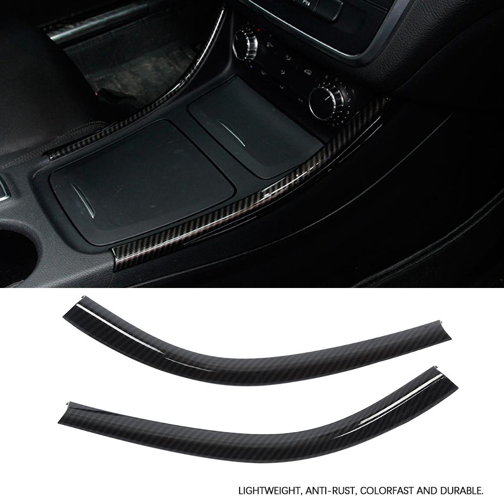2pcs Car Center Console Side Decoration Strips Trim for Mercedes Benz A W176 CLA C117 GLA X156
