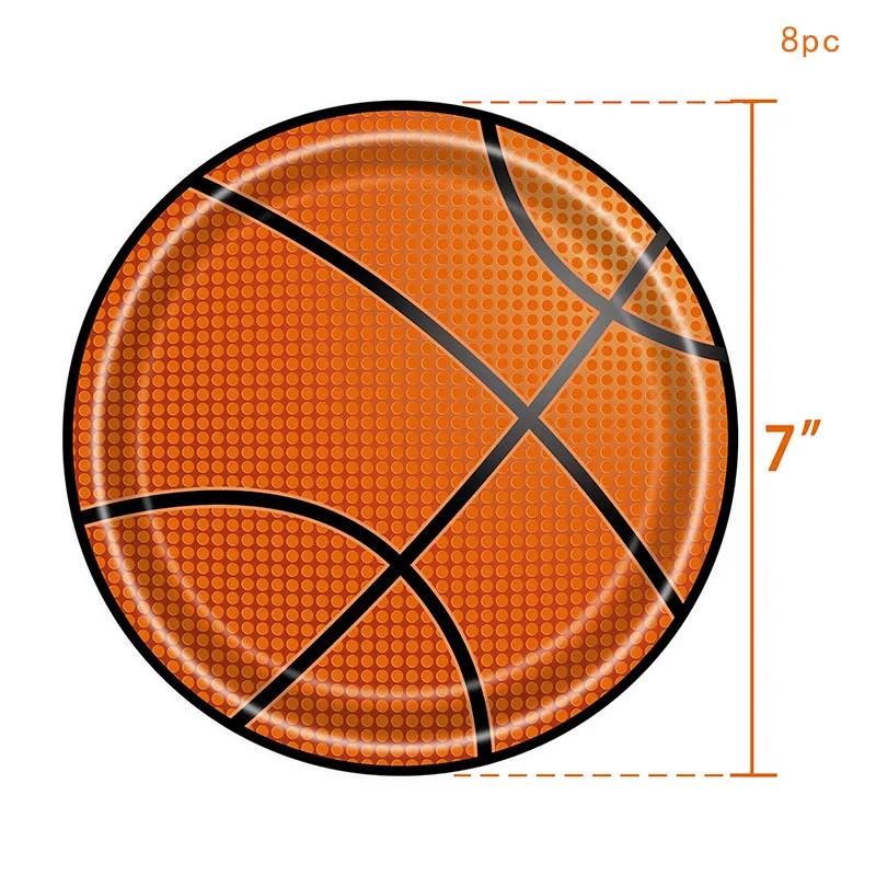 Баскетбольная вечеринка одноразовая посуда Baketball спортивные тарелки салфетки мальчики Happy Sports тема баскетбол день рождения принадлежности