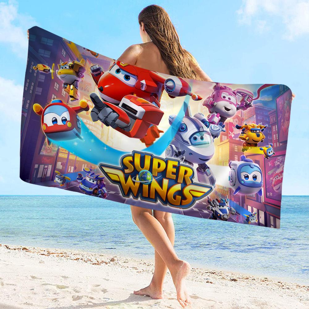 Полотенце Super Wings Из микрофибры Пляжное полотенце Впитывающее Быстросохнущее Мягкое Для йоги, плавания, отдыха, альпинизма
