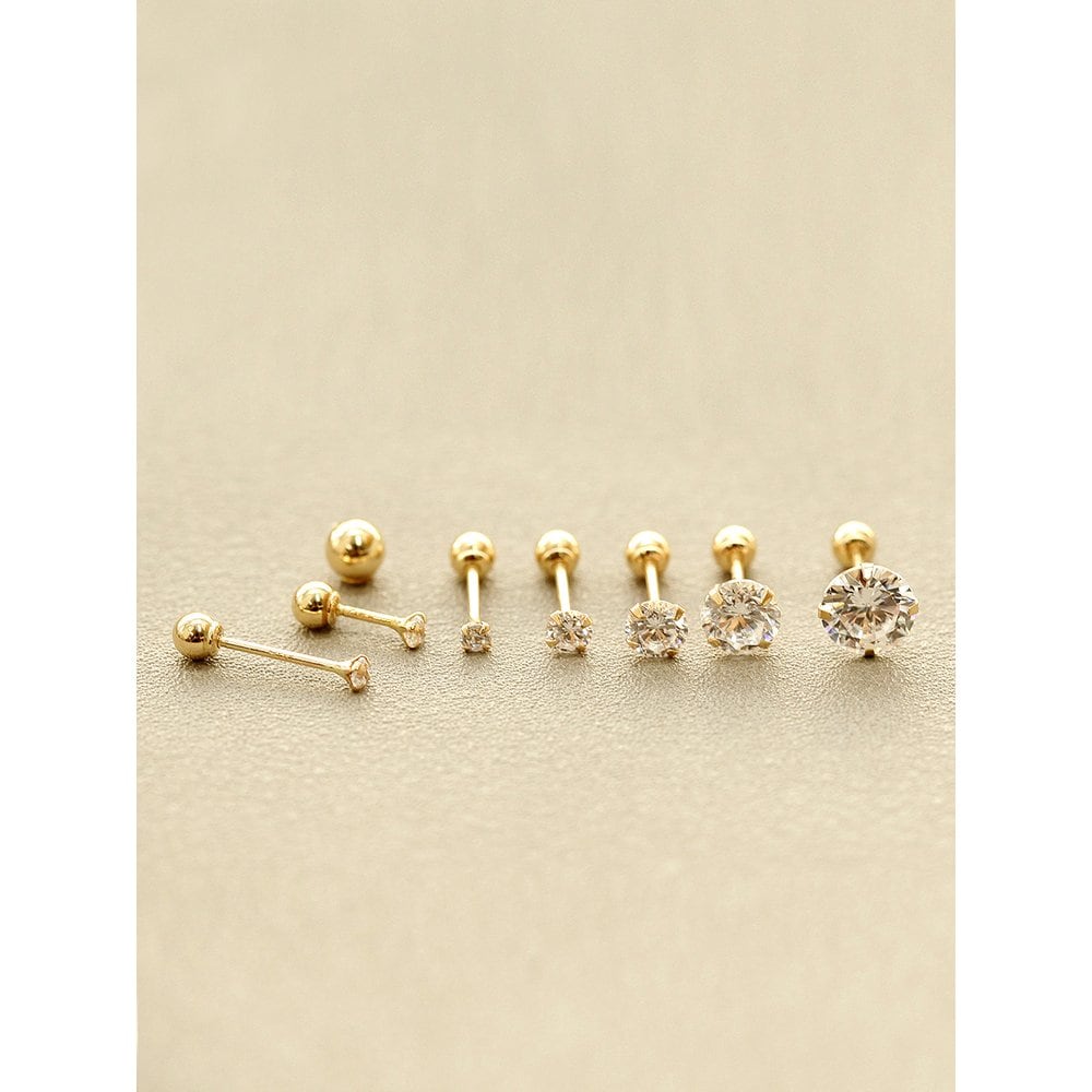 14K Cubic Piercing Earrings