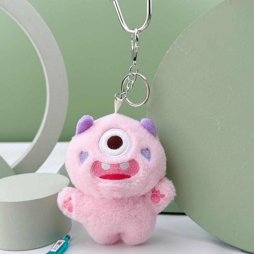 Cute Cartoon One-Eyed Monster Plush Keychain and Backpack Decoration