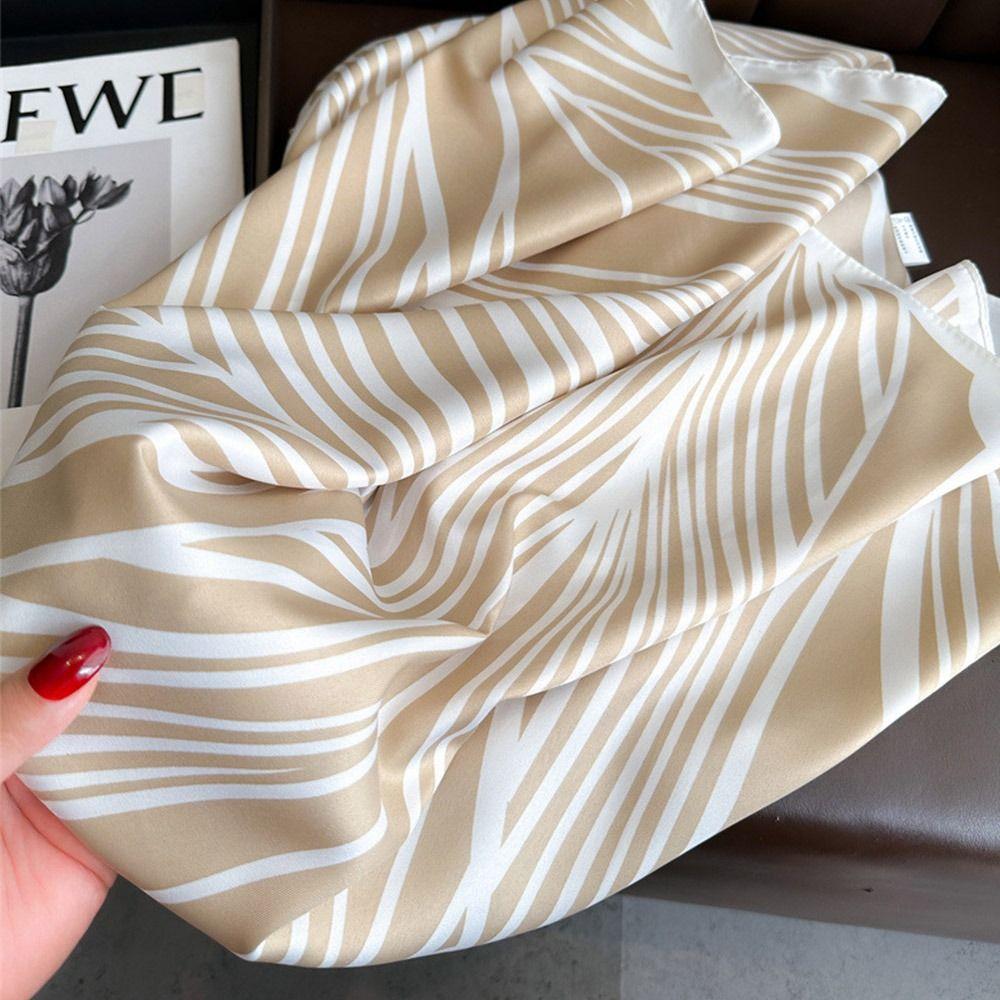 Элегантный полосатый шелковый шарф Роскошная женская шаль 90*90см Женский шарф Бандана