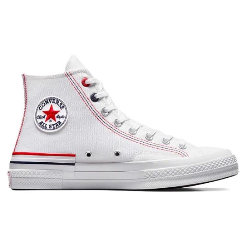 Converse 1970s Simple Everyday High-Top Canvas Shoes Unisex White Red