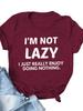 Я не ленивая Женская футболка с принтом букв Короткий рукав Круглый вырез Свободная Женская футболка Женская футболка Топы Одежда Camisetas Mujer