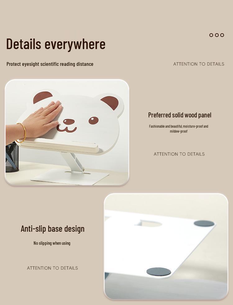 Little Bear Foldable Wooden Book Stand for Kids