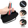 Pen Case Two Compartment Durable 300D Polyester Double Zipper with Dual Compartments for Pens Ruler Eraser Scissors for Boys Girls