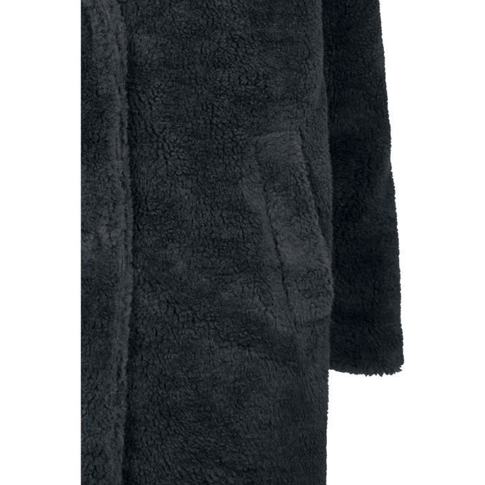 Оверсайз пальто шерпа - Urban Classics - Черный - Прямой крой - Инвертированные лацканы - Два больших боковых кармана