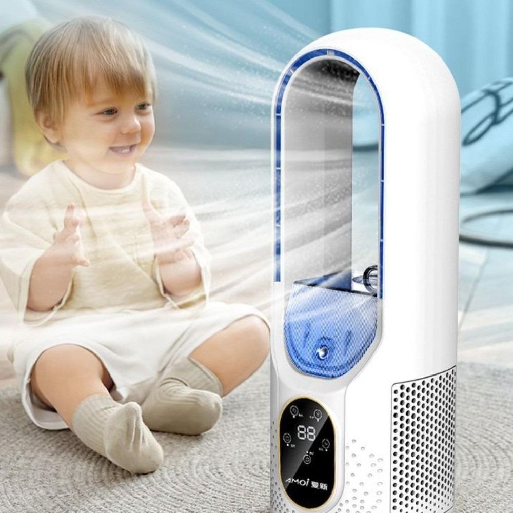 6 Speeds Bladeless Misting Fan Water Mist Atomization Desktop Cooling Fan Desktop Use