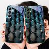 Синий градиентная сетка для Samsung Galaxy A01 02 03 Core A04 A14 4G A13 54 34 31 20 25 23 22 5G S21 Ultra S20 Стеклянный чехол для телефона