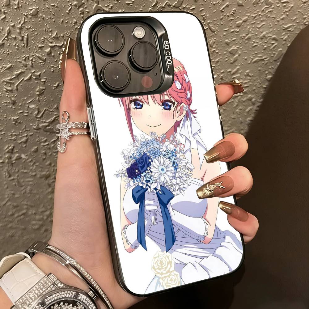 Аниме Ичика Накано Чехол для телефона для iPhone 17,16,15,14,13,12,11 Plus,Pro Max,XS,Цветной Серебряный Внутренний Чехол