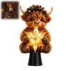 Festive Tree Decoration Ornament Highland Cow Glowing Star Topper, Lighted Christmas with Rustic Farmhouse Holiday Decor Warm LED, Battery Operated