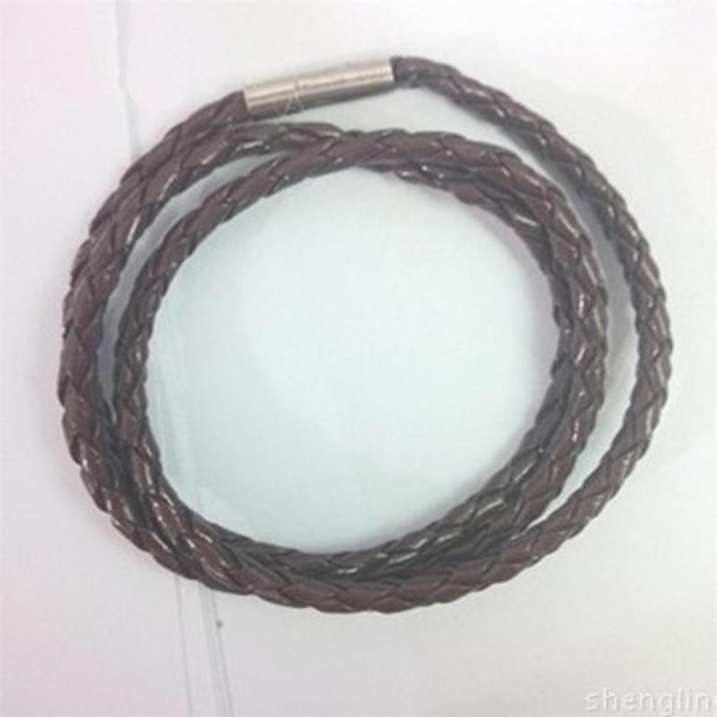 Новое модное ожерелье из шнура из натуральной кожи, крученая цепочка из нержавеющей стали AVE